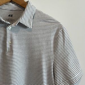 H&M Striped Cotton Polo Slim Fit